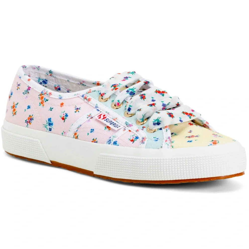 NIB -Flower Print Mix Sneakers - Picture 1 of 4